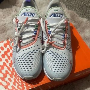 Nike Kids White and Orange Air Sneakers